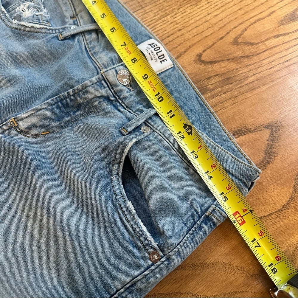 AGOLDE Isabel Slim Fit Boyfriend Dreamer Jeans Distressed Denim Size 25 - Picture 4 of 14